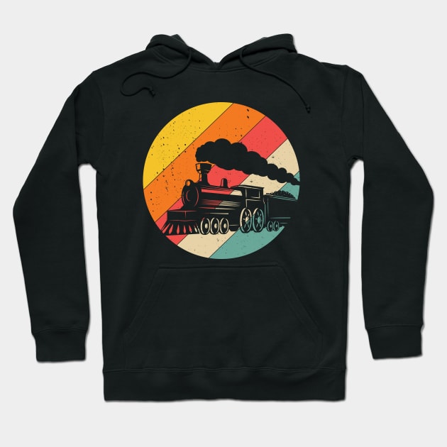 Train Vintage Distressed Retro Engineer Engine Conductor Hoodie by Wakzs3Arts